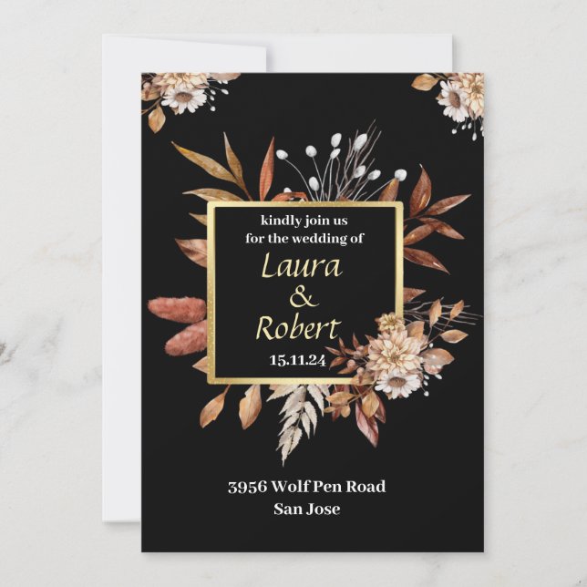 Rustikale Outdoor-Herbst-Blume einladen Einladung (Vorderseite)