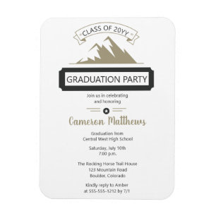 Rustikale Outdoor Mountain Theme Graduation Party Magnet
