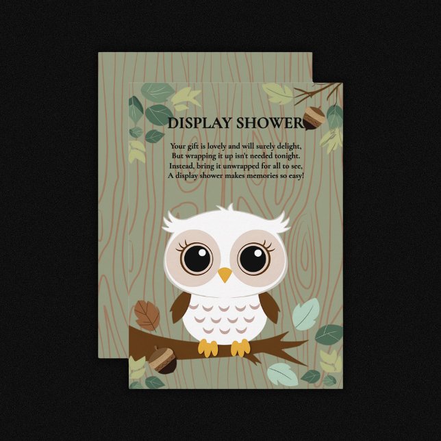 Rustikale Owl Woodland Forest Baby Dusche Begleitkarte (Von Creator hochgeladen)