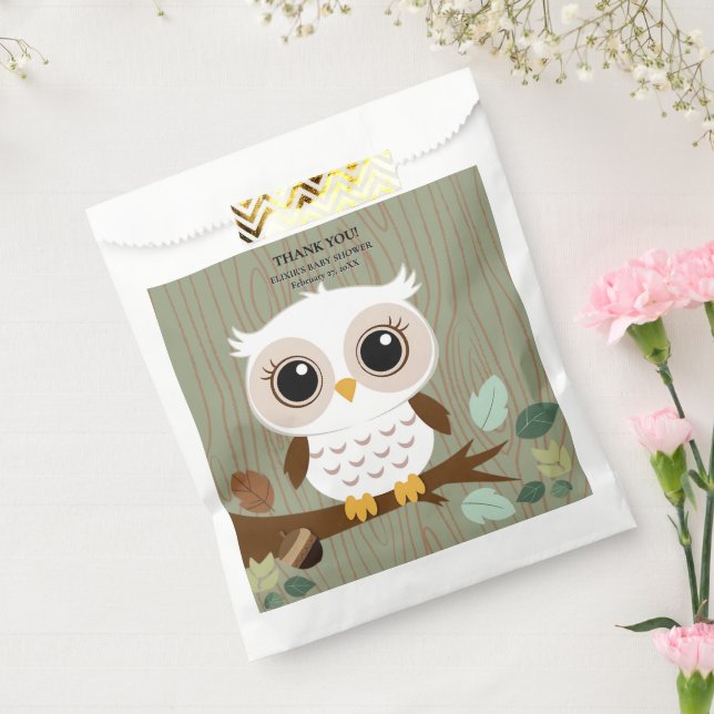 Rustikale Owl Woodland Forest Baby Dusche Geschenktütchen (Versiegelt)