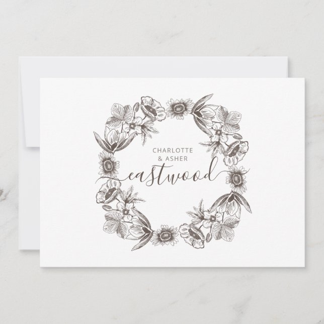 Rustikale Paare Hochzeit Mitteilungskarte (Vorderseite)