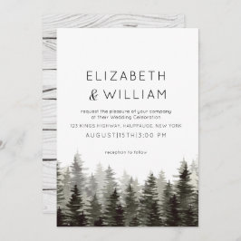 Rustikale Paine Trees Wedding Einladung