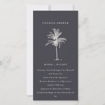 Rustikale Palm Tree Navy Kraft Paare Dusche einlad