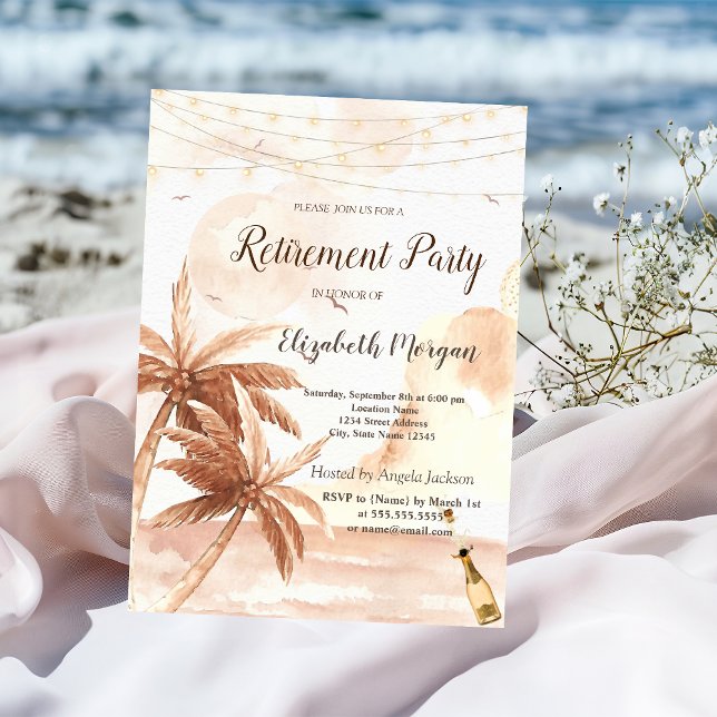 Rustikale Palmen, Balloons, Party für die Weinvors Einladung (Von Creator hochgeladen)