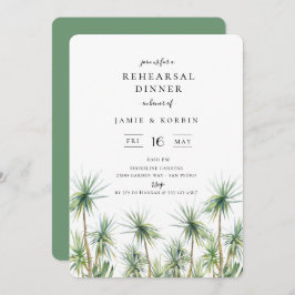 Rustikale Palmen Probe Hochzeitsessen Einladung