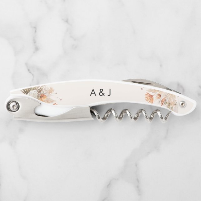 Rustikale Pampasgras-Hochzeit Kellnermesser (Vorderseite)