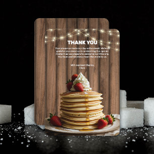Rustikale Pancakes Baby & Brunch Babydusche Dankeskarte