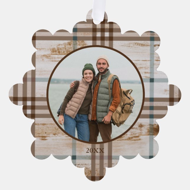 Rustikale Papierzierkarte für Hirsche Ornament Karte (Vorderseite)