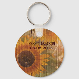 rustikale Papplandschaft Sonnenblumen Gastgeschenk Schlüsselanhänger