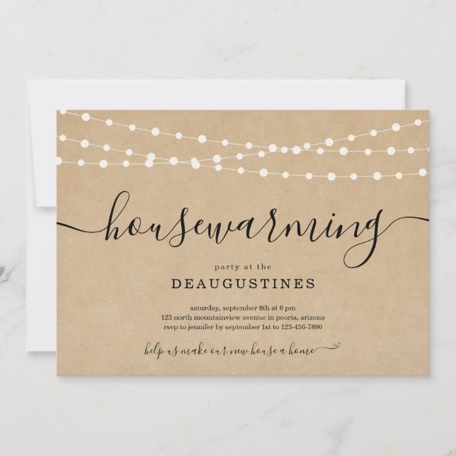 Rustikale Party Einladung (Vorderseite)