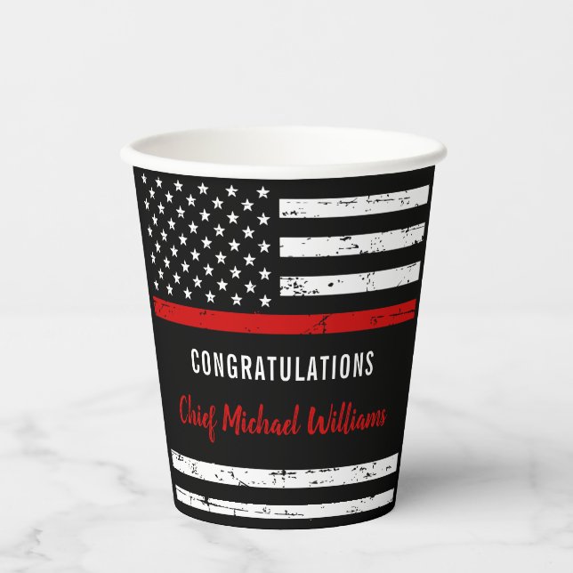 Rustikale Party-Glückwunsch für Feuerwehrleute Pappbecher (Vorderseite)