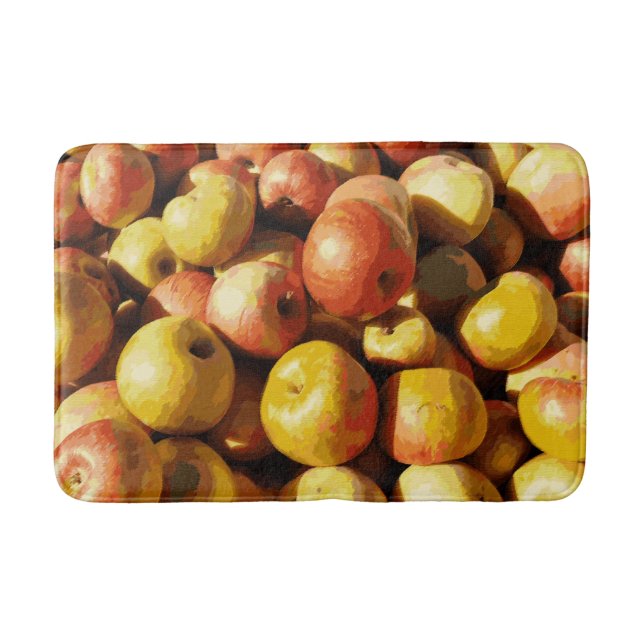 Rustikale Pastel farbiger Fall Apple Badematte (Vorderseite)