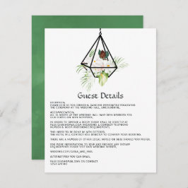 Rustikale Pastel Floral Terrarium Garden Wedding Begleitkarte