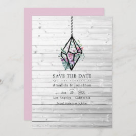 Rustikale Pastel Floral Terrarium Garden Wedding Save The Date