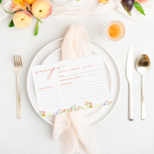 Rustikale Pastel Wildblume Brautparty Rezept Karte