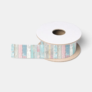 Rustikale Pastel Wood Ribbon Satinband
