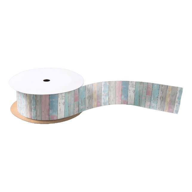 Rustikale Pastel Wood Ribbon Satinband (Spule)