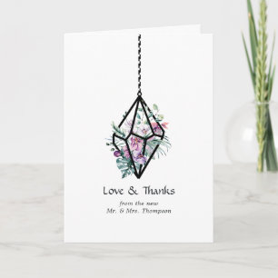Rustikale Pastell-Blumen-Terrarium-Gartenhochzeit Dankeskarte
