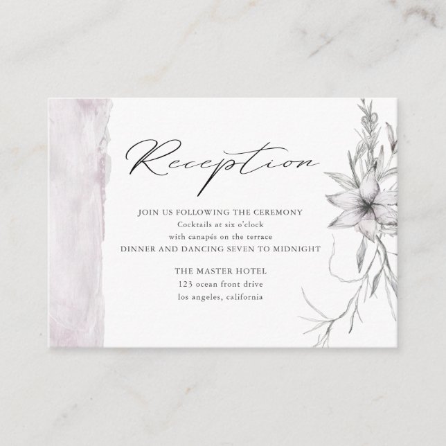 rustikale Pastell Botanics Hochzeitskarte Begleitkarte (Vorderseite)