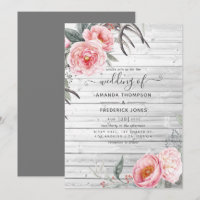 Rustikale Pastellfarben Pink und Gray Boho Blumenh