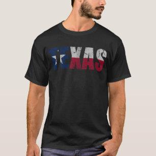 Rustikale patriotische Flagge von Texas T-Shirt