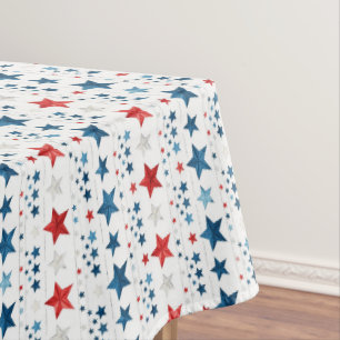 Rustikale Patriotische Rote, Weiße und Blaue Stern Tischdecke