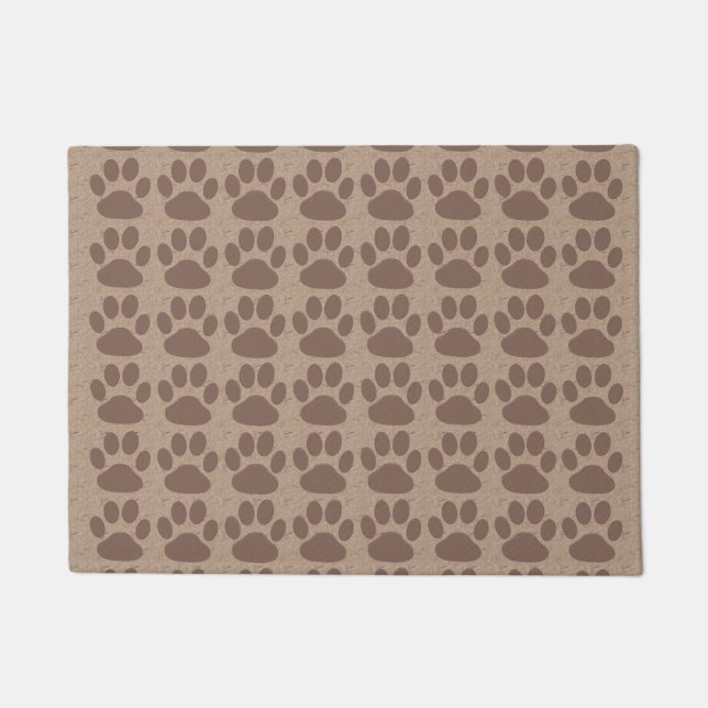 Rustikale Paws Paw Print Pattern Brown Fußmatte (Vorderseite)