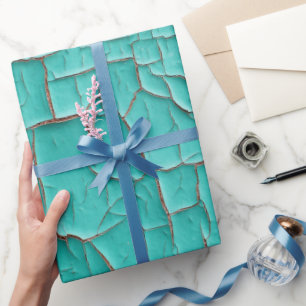 Rustikale Peeling Farbe türkis aquamarin blau grün Geschenkpapier