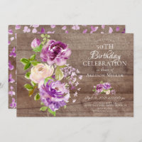 Rustikale Peonies Floral Geburtstag Einladung