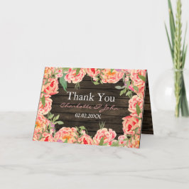 Rustikale Peony Barn Wood Wedding Dankeskarte