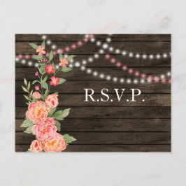 Rustikale Peony Barn Wood Wedding Postkarte