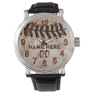 Rustikale Personalisierte Baseball-Uhren für Typ Armbanduhr