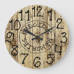 Rustikale Personalisierte Braune Holz Kostbare Eri Große Wanduhr