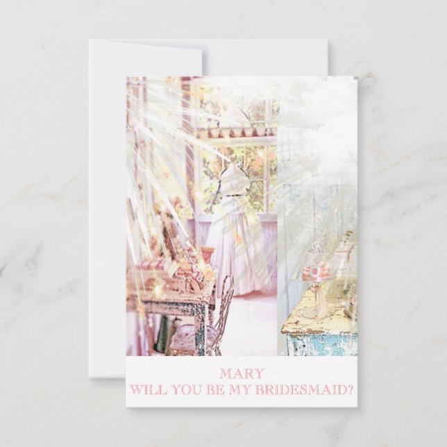 Rustikale Personalisierte Bridesmaid Einladung (Vorderseite)