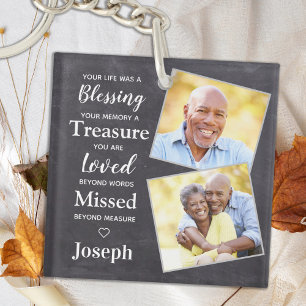 Rustikale Personalisierte Erinnerung 2 Foto Schlüsselanhänger