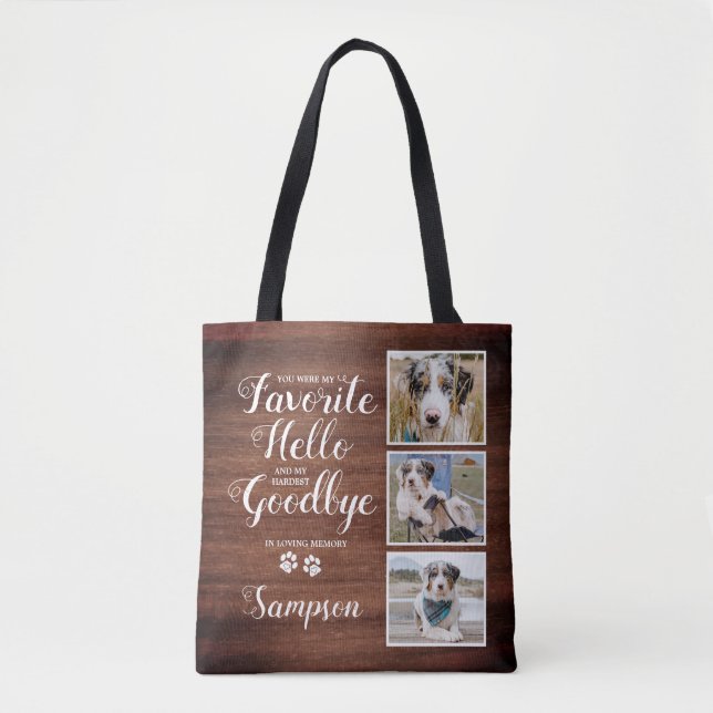 Rustikale Personalisierte Haustier-Gedenkfotografi (Vorderseite)