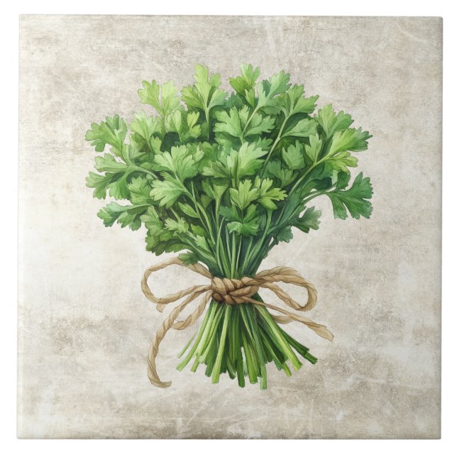 Rüstikale Petersilie-Faux-Keramikfliese Fliese (Vorderseite)
