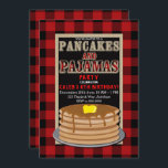 Rustikale Pfannkuchen und Pajamas Rotes Schwarzes  Einladung<br><div class="desc">Einladungen</div>