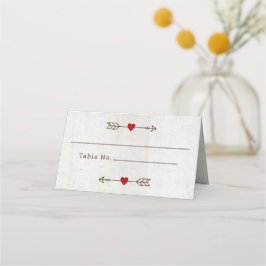 Rustikale Pfeile Rotes Herz Hochzeit Platzkarte