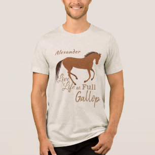 Rustikale Pferde Imitate Leder Live Life Inspirati Tri-Blend Shirt