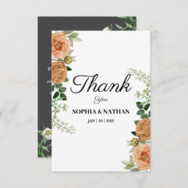 Rustikale Pfirsichblütenhochzeit Danke Karte