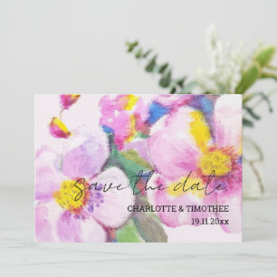Rustikale Pfirsichfarben Blume Kunst, Dichtung und Save The Date
