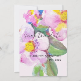 Rustikale Pfirsichfarben Blume Kunst, Dichtung und Save The Date