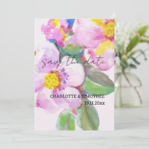 Rustikale Pfirsichfarben Blume Kunst, Dichtung und Save The Date