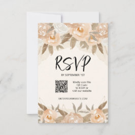 Rustikale Pfirsichhochzeit RSVP Karte