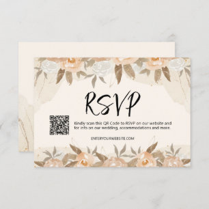 Rustikale Pfirsichhochzeit RSVP Karte