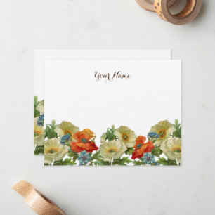 Rustikale Pflaumen und Kornblumen Mitteilungskarte