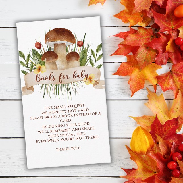 Rustikale Pilzbücher für Babykarten Begleitkarte (Von Creator hochgeladen)