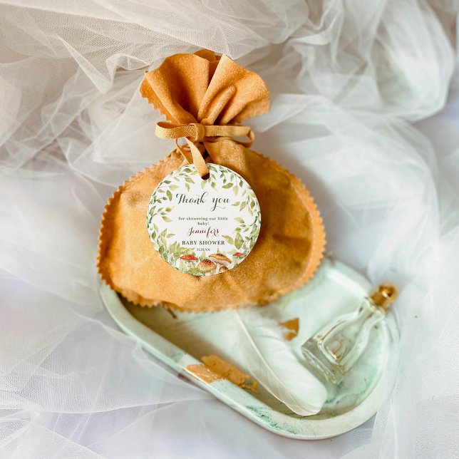 Rustikale Pilze & Grünpflanzen Danke Wald Geschenkanhänger (Von Creator hochgeladen)