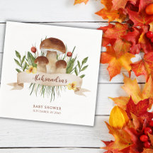 Rustikale Pilzwald-Herbst-Baby-Party